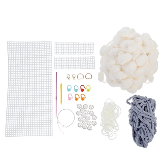 LOLIPPYY 1 Set Weaving Bag Materials Blue with Hand-woven Crafting Women