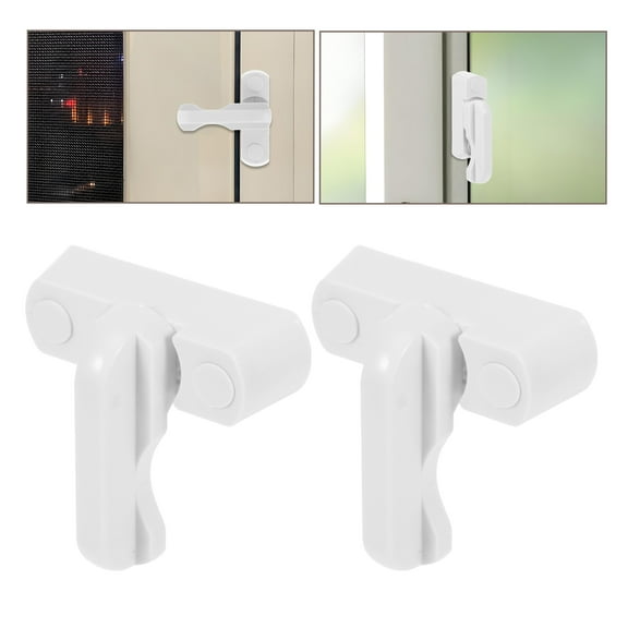 LOLIPPYY Window Latch Lock Set, T-Shaped Plastic Lock for , Secure Living Room, White, 1 Piece