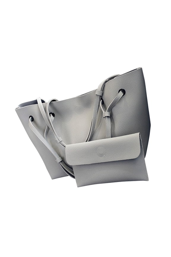 Large Light Grey Womens Shoulder Tote Bag Set Casual Handbag for Everyday Use and Daily Carry