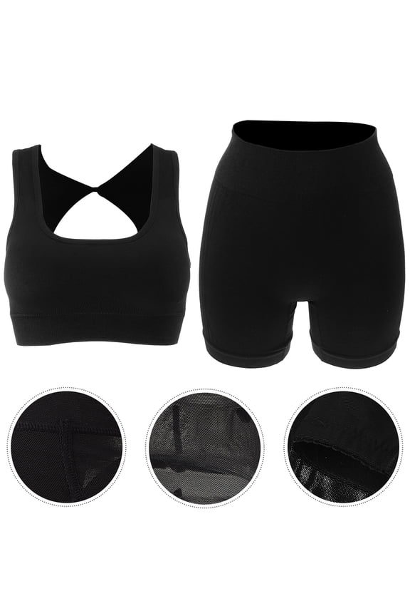 1 Set Workout Clothing Women's Activewear Sets Supportive Nylon Fitted Daily Wear Attire for Cycling