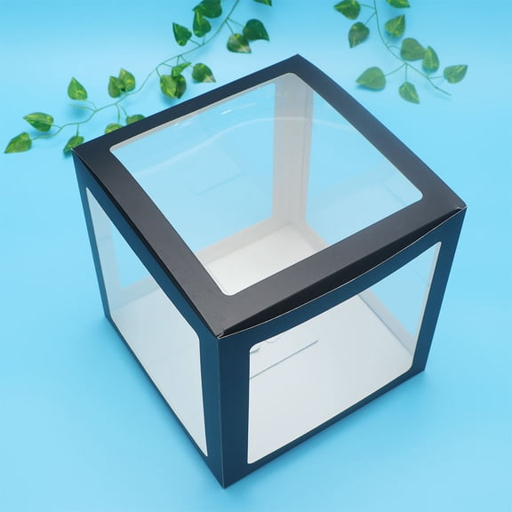 LOLIPPYY 4-Piece Clear Balloon Box Set Stylish Decorative Case for Birthday Party Celebration and Packaging