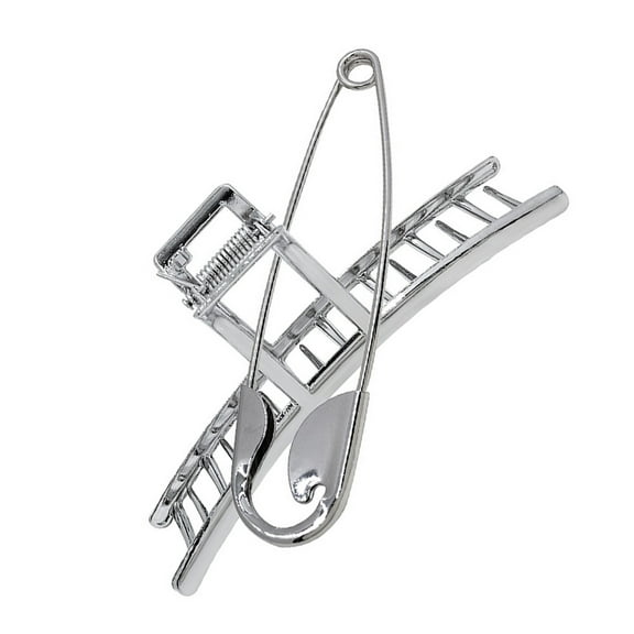 LOLIPPYY 1 Set of Hair Decoration Clips Silver Zinc Alloy for creating hairstyles in dance parties