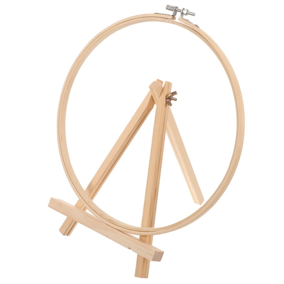 LOLIPPYY 1 Set of Handicraft Tools Embroidery Circle with Beige Wood for DIY Enthusiasts Home Decoration