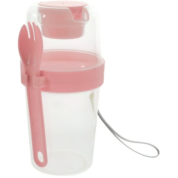 LOLIPPYY 1 Set of Leak-proof Overnight Oat Container with Lids in Pink