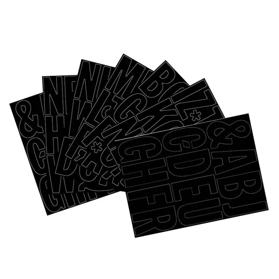 LOLIPPYY 1 Set of Black Letter Stickers, Self-Adhesive Label Decals for Easy and Organization