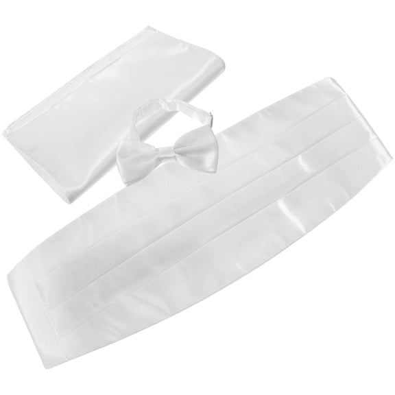LOLIPPYY 1 Set of Men's Bow Ties Satin Cummerbund Handkerchiefs for Graduation Ceremonies