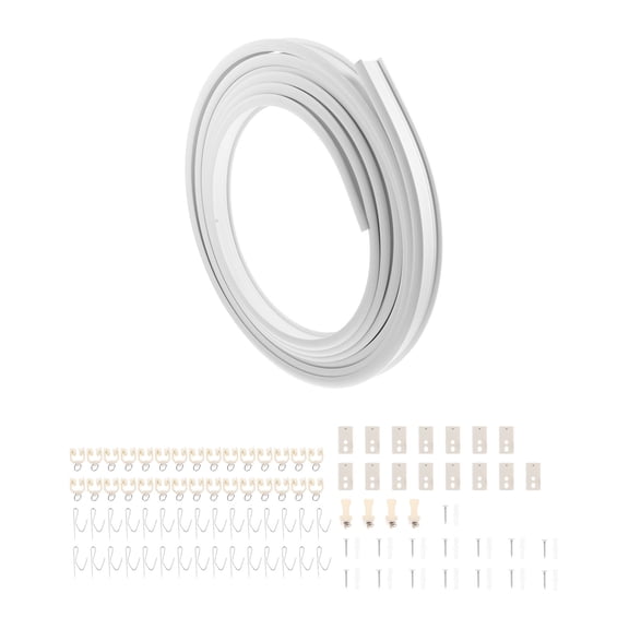 LOLIPPYY 1 Set of Sliding Curtain Track Adjustable Pvc White Quiet Operation Suitable for Windows Home Use