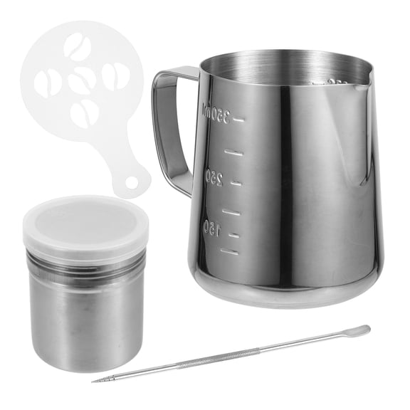 LOLIPPYY 1 Set of Stainless Steel Cups with Spout Design for Frothing