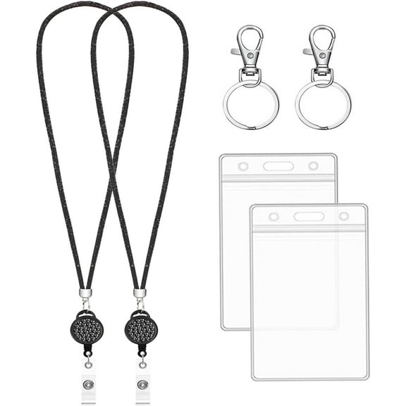 LOLIPPYY Black Plastic Student ID Card Holder Protector, Student Card Case for School and Campus Use, 1 Set