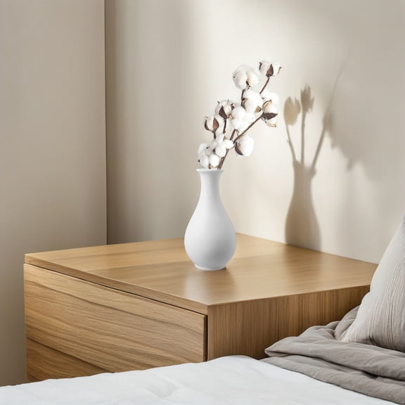 LOLIPPYY 10 Heads White Dried Cotton Stems Handmade Floral Decor for Home Decoration DIY Wedding Size 30.5 Inches