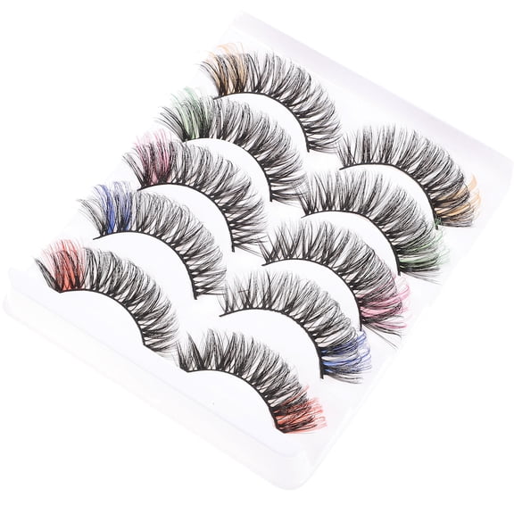 LOLIPPYY 10 Pairs Colored Cluster Eyelashes Reusable Natural Look for Daily Makeup Women