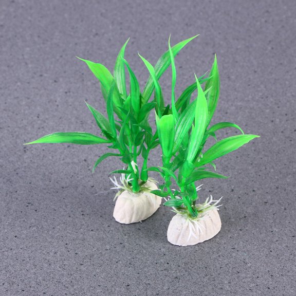 LOLIPPYY 10 Pcs Artificial Flower Aquarium Decoration Green Plastic for Fish Tank Decoration