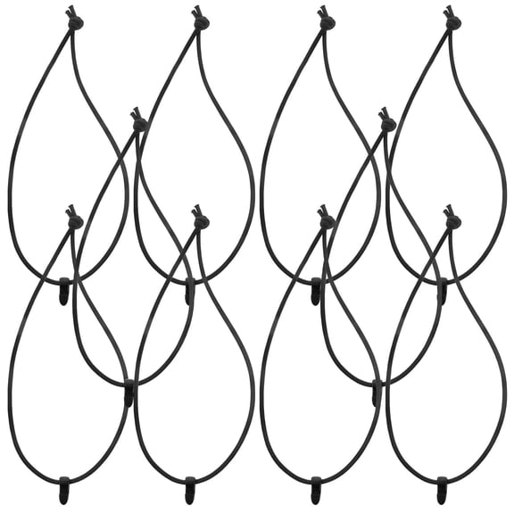 LOLIPPYY 10 Pcs Black Elastic Cable Tie Straps for Binding Plastic Durable Lightweight Outdoor Storage