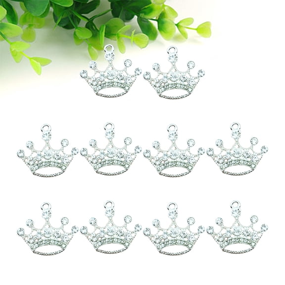 LOLIPPYY 10 Pcs Mini Crowns for Crafts Silver Alloy Jewelry Decoration Women Jewelry Accessories