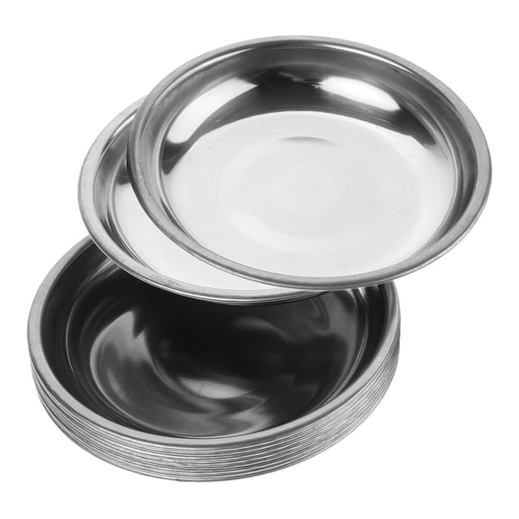 LOLIPPYY 10 Pcs Stainless Steel Dinner Plate Small Plates Silver Round Banchan Dishes For Elegant Gatherings