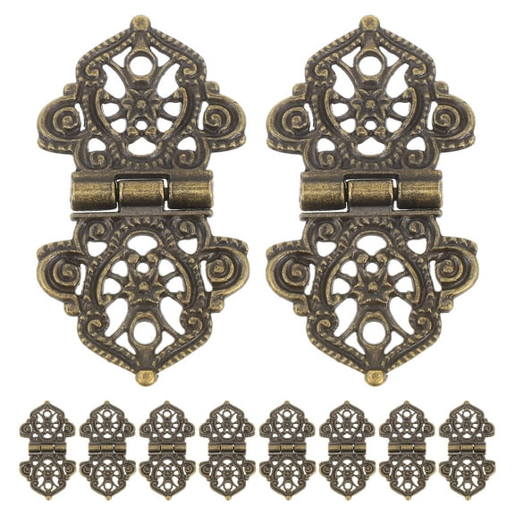 LOLIPPYY 10 Set Decorative Hinges For Cabinets With Smooth Functionality Zinc Alloy Bronze