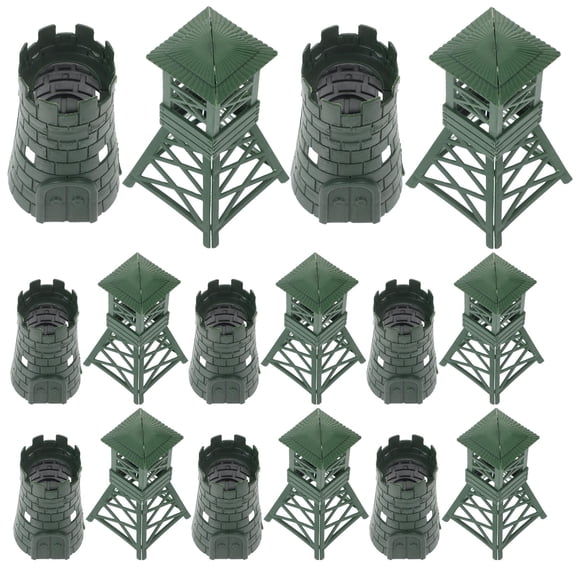 LOLIPPYY 10 Set of War Action Figures Mini Military Props Olive Green Plastic Collectible Items for Model Collectors