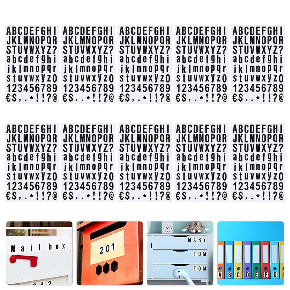 LOLIPPYY 10 Sheets PVC Small Alphabet Stickers Assorted Color for ...