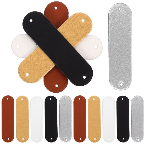 LOLIPPYY 100-Piece Assorted Color Handmade PU Tags for Clothing, 2-Hole Blank Labels for