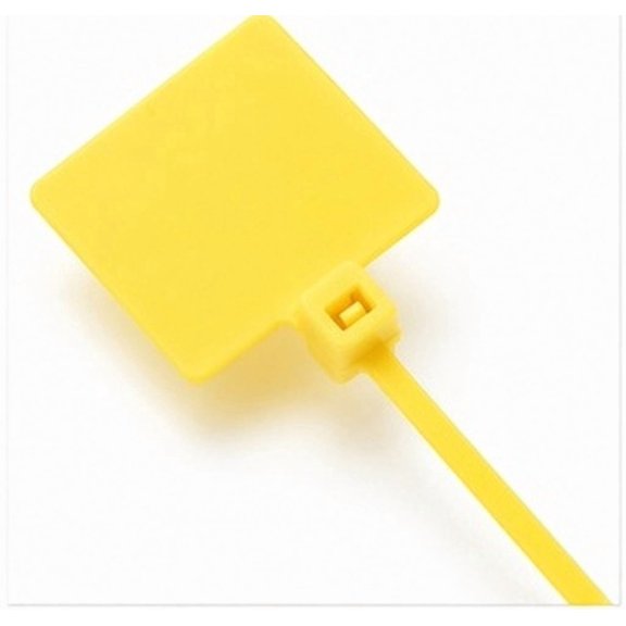 LOLIPPYY 100 Pcs Blank Labeling Tags Yellow Plastic Cord Labels for Workshops and Homes