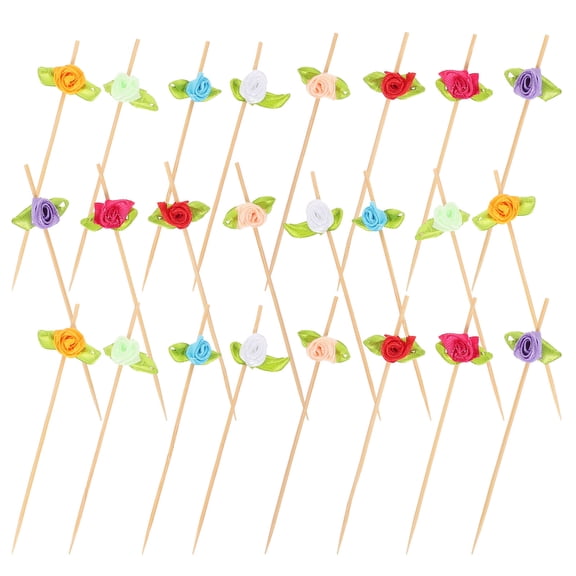 LOLIPPYY 100 Pcs Creative Snack Sticks Bamboo Skewers Food Garnishing for Parties and Weddings