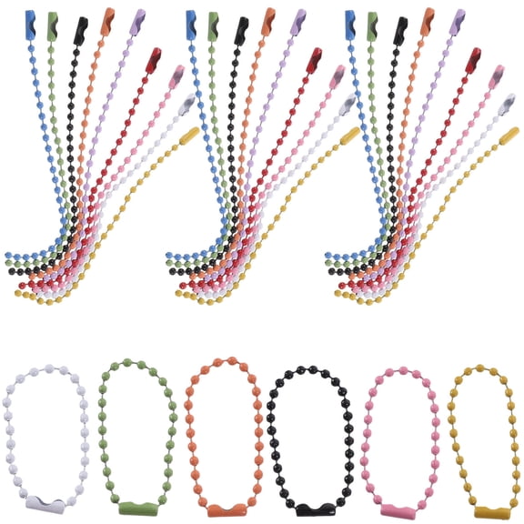 LOLIPPYY 100 Pcs Hanging Tag Chains Keychain Decoration Assorted Color for Crafters Christmas DIY Projects
