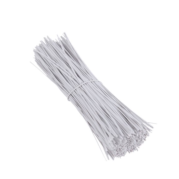 LOLIPPYY 1000Pcs White Wire Tie Wraps Plastic Coated Strong Flexible Cable Wraps for Home Use