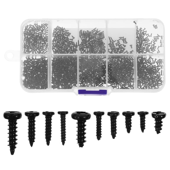 LOLIPPYY 1000pcs Carbon Steel Self Tapping Screws Assortment Kit for Handyman and Projects