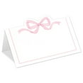 thumbnail image 1 of 100PCS Bowknot Name Cards: Pink Bow Place Cards Cute Scalloped Tent Name Cardstock Blank Seat Assignment Label for Birthday Party Wedding Table Setting Supplies, 1 of 7