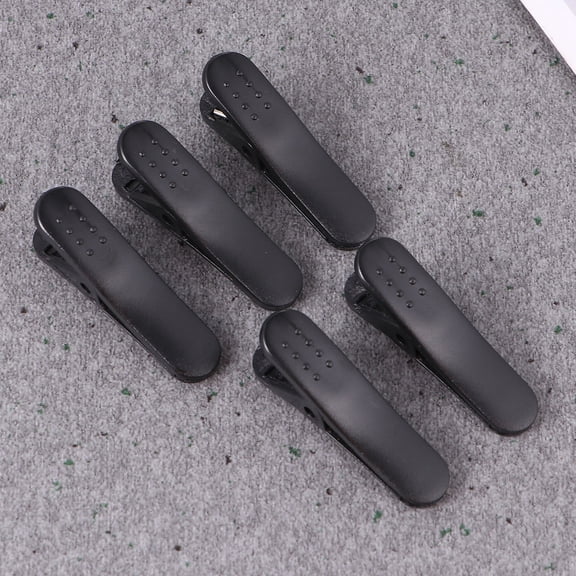 LOLIPPYY 100Pcs Alligator Clamp Earphone Wire Clip Black Plastic Holder for Daily Use