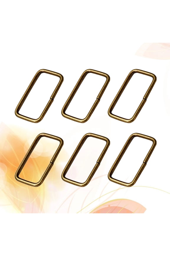 100Pcs Alloy Clamp Belt Buckle Golden Rectangular Classic Design for Daily Use Bags Belts Adults