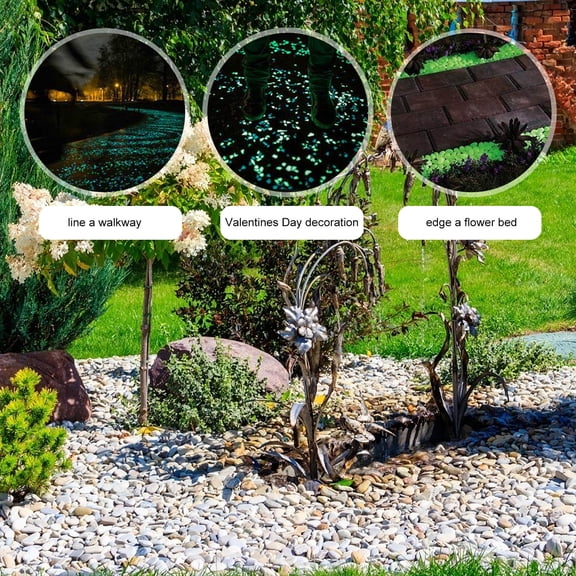 LOLIPPYY 100Pcs Aquarium Stone White Glow in Dark Pebbles for Garden and Fish Tank