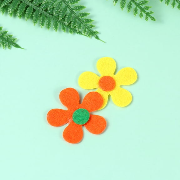 LOLIPPYY 100Pcs Assorted Color Handmade Felt Flowers Non Woven Fabric for Unique Craft Creations