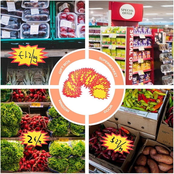 LOLIPPYY 100Pcs Assorted Color Price Label Tags for Retail Stores and Fundraising Applications