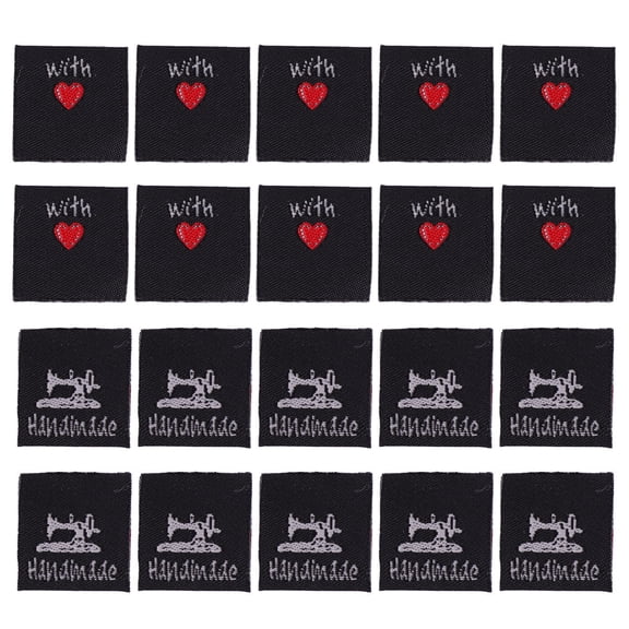LOLIPPYY 100Pcs Black Clothing Accessories Handmade Cloth Labels for Sewing Knitting Projects