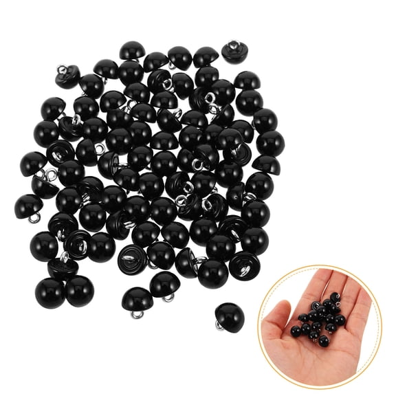 LOLIPPYY 100Pcs Black Round Shaped Plastic Buttons for Sewing Crafts and Elegant Garment Decoration