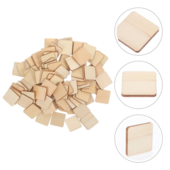 LOLIPPYY 100 Pieces Blank Wooden Craft Blocks for Home Decorations, Family and Friends Projects
