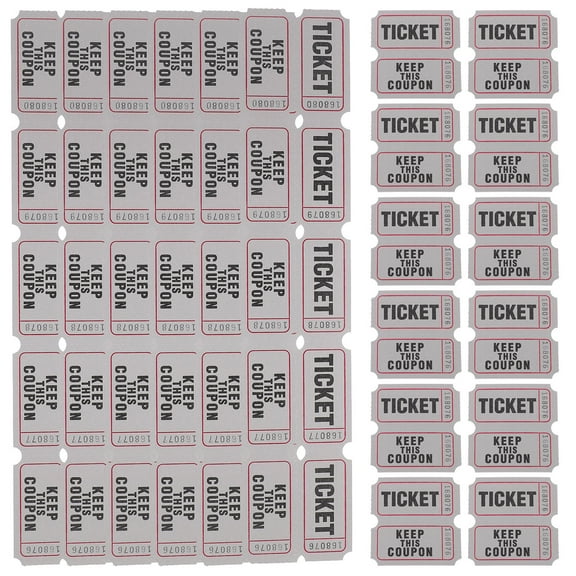 LOLIPPYY 100 Pieces Grey Carnival Tickets for Events, Games, and Participation - Rectangular Paper Rolls