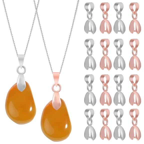 LOLIPPYY 100 Pieces Assorted Color Charm Pinch Bails for Jewelry Making with Alloy Material