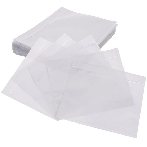 LOLIPPYY 100Pcs Clear Packing List Envelopes Self-Adhesive for Document Protection