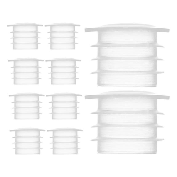 LOLIPPYY 100Pcs Clear Plastic Bottle Seal Plugs with Pull Ring Leakproof Threaded Caps for Wine and Beverage Bottles