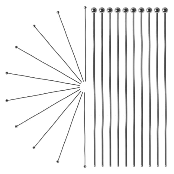 LOLIPPYY 100Pcs DIY Ball Head Pins Silver Metal Straight Pins for Jewelry Crafting and Corsage Making