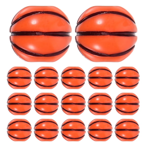 LOLIPPYY 100Pcs DIY Sports Bracelet Beads Orange Basketball Acrylic Beads for Jewelry Making