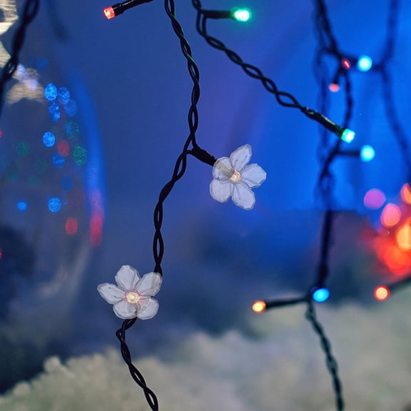 LOLIPPYY 100Pcs Decorative Cherry Blossom LED Lamp Covers for String Lights Plastic Replacement Shades