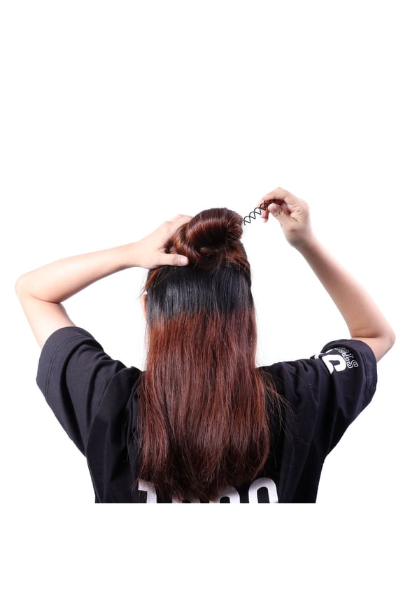 100Pcs Flexible Spiral Hair Clips Black Metal Pins for Secure Bun Hairstyles