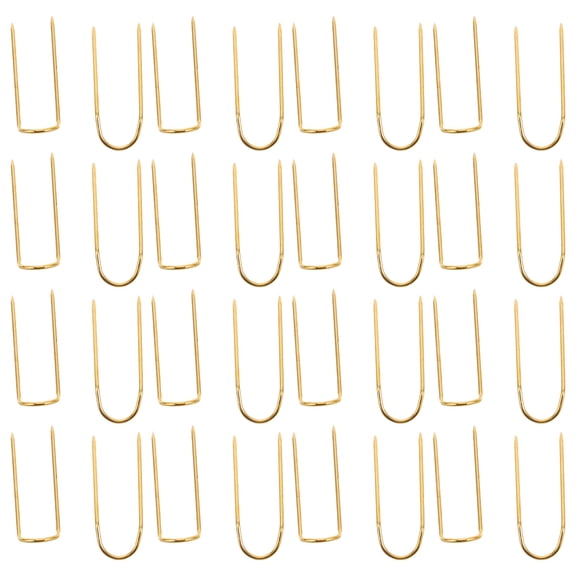 LOLIPPYY 100Pcs Golden Ushaped Double Pointed Sewing Needles for Home Decor Upholstery and DIY Fabric Projects