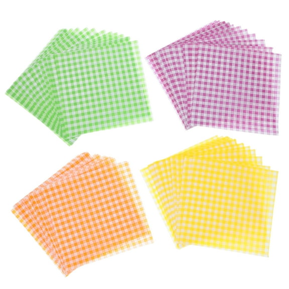 LOLIPPYY 100Pcs Greaseproof Sheets Food Basket Liner Paper Assorted Color Water Resistant For Serving Trays