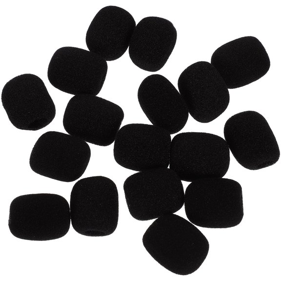 LOLIPPYY 100Pcs Headset Microphone Supplies Black Sponge for Speech Use