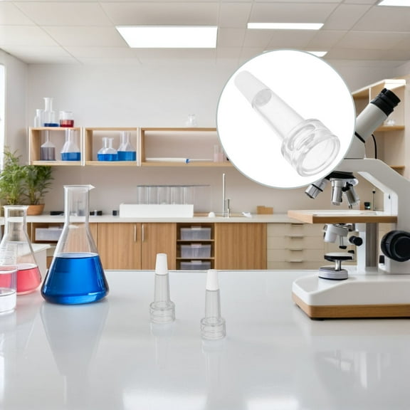 LOLIPPYY 100Pcs Leakproof Transparent Vial Bottle Caps with PVC Dropper and Soft Tube Connection Features