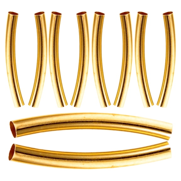 LOLIPPYY 100Pcs Metal Curved Tubes in for Bracelet Spacer Beads and Crafting